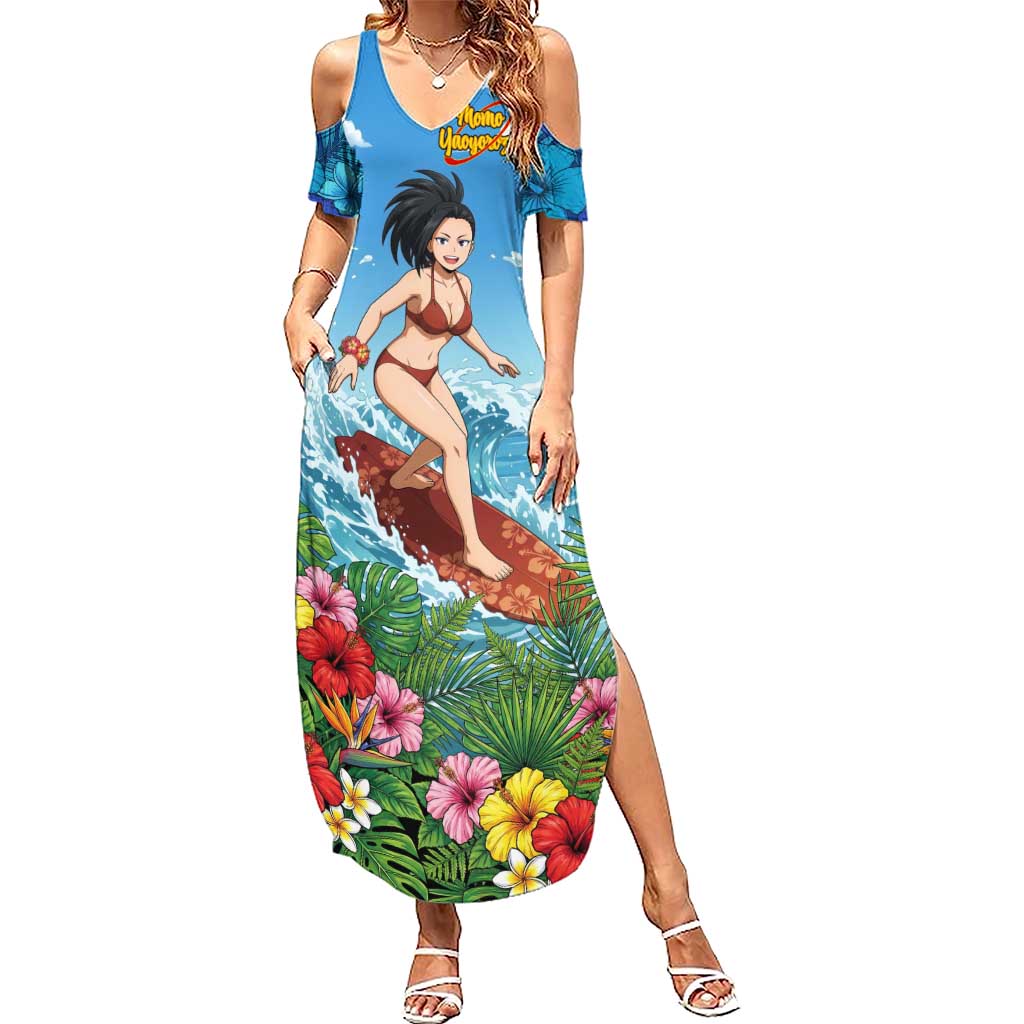 Momo Yaoyorozu Summer Chill Summer Maxi Dress Tropical Anime Surf Adventure