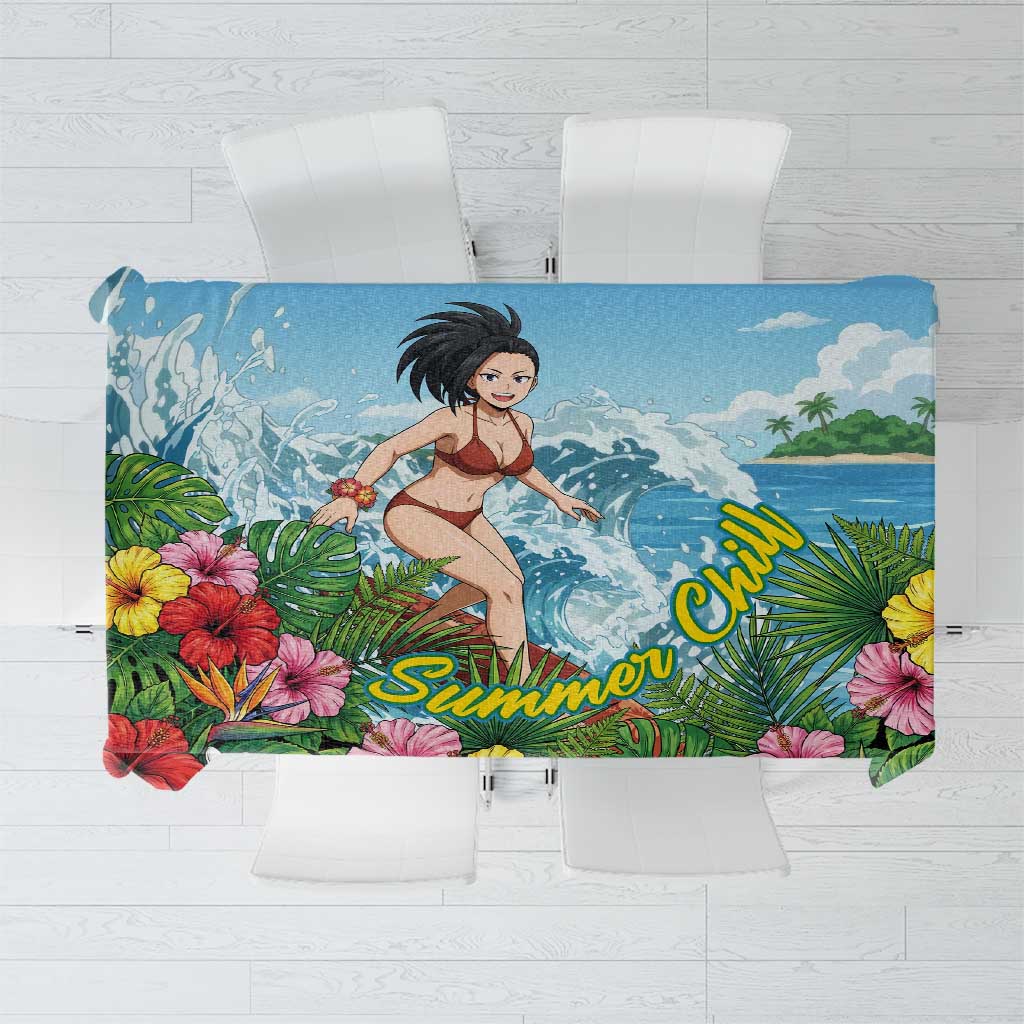 Momo Yaoyorozu Summer Chill Tablecloth Tropical Anime Surf Adventure