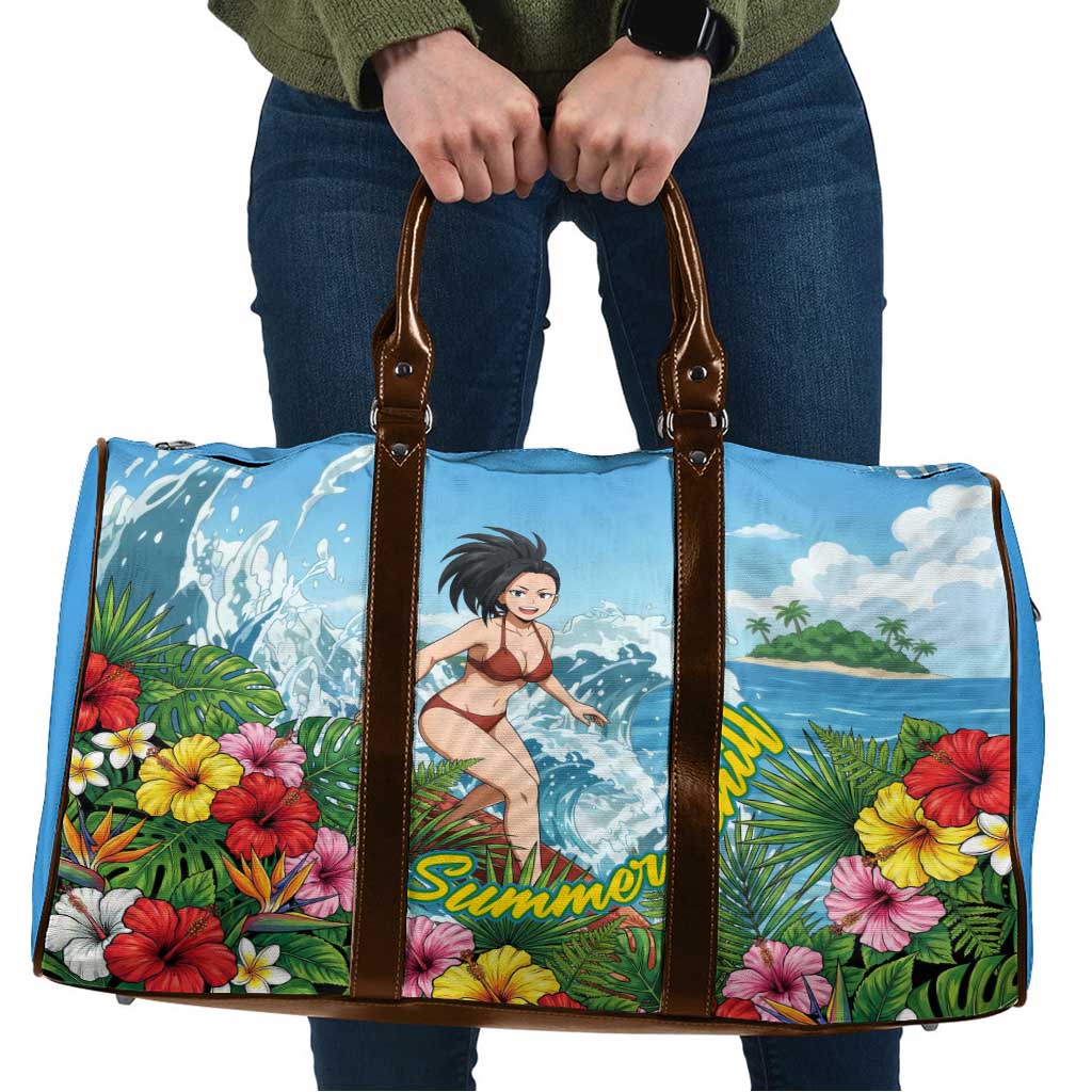Momo Yaoyorozu Summer Chill Travel Bag Tropical Anime Surf Adventure