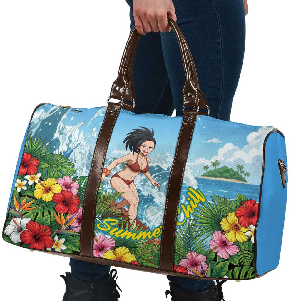 Momo Yaoyorozu Summer Chill Travel Bag Tropical Anime Surf Adventure