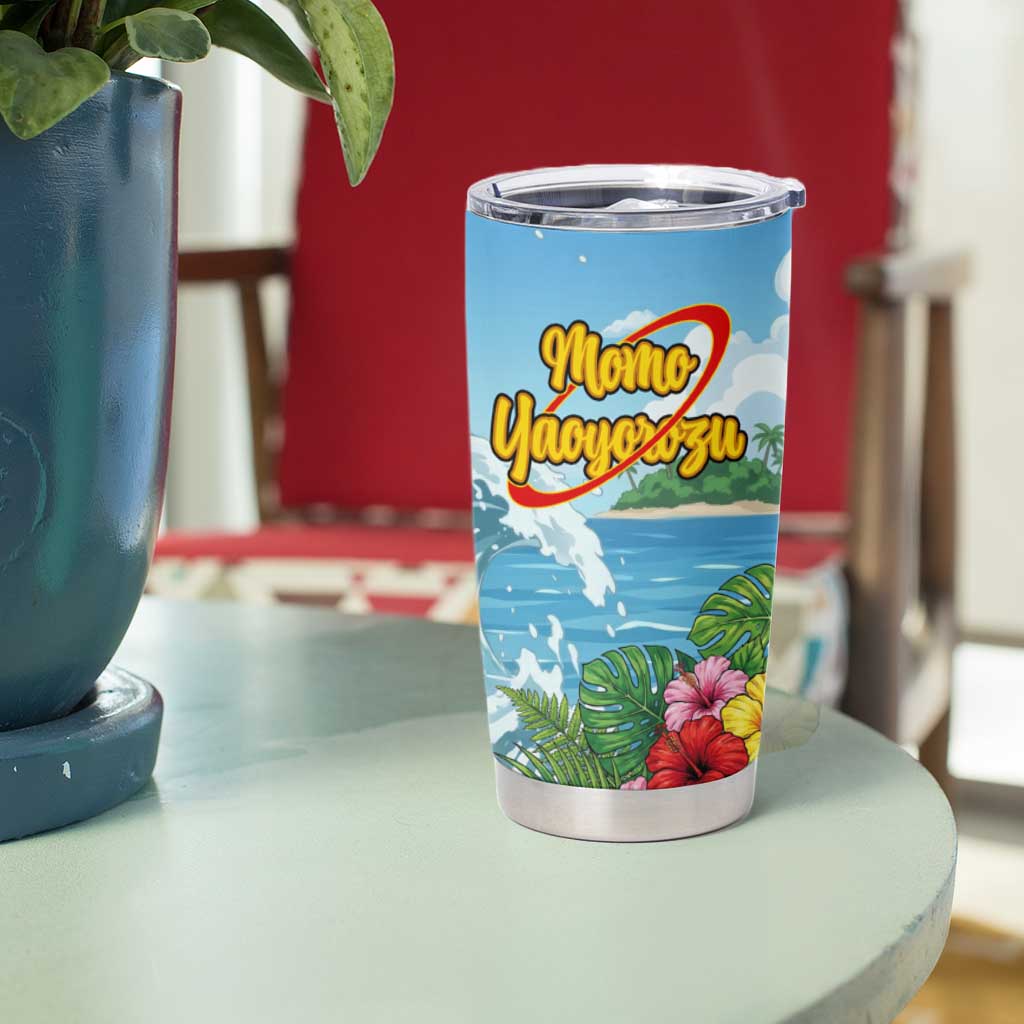 Momo Yaoyorozu Summer Chill Tumbler Cup Tropical Anime Surf Adventure
