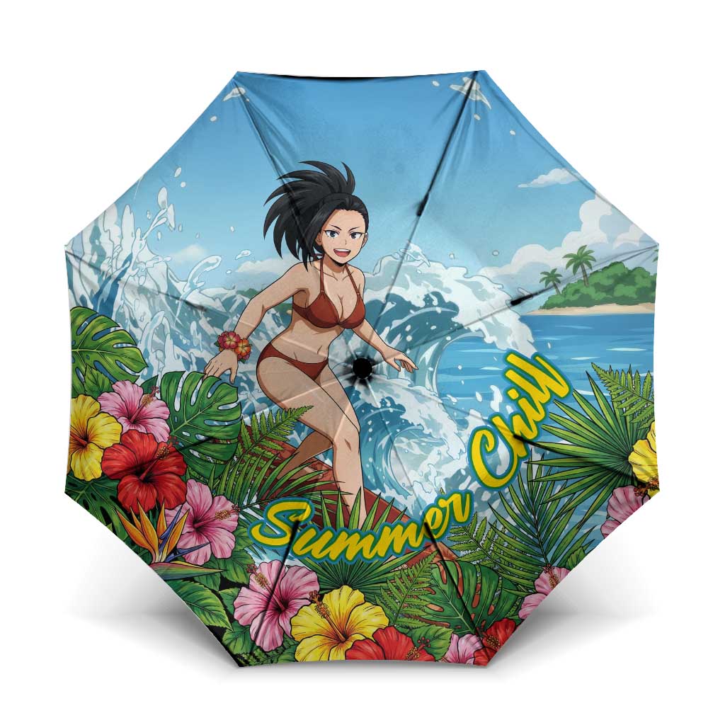 Momo Yaoyorozu Summer Chill Umbrella Tropical Anime Surf Adventure