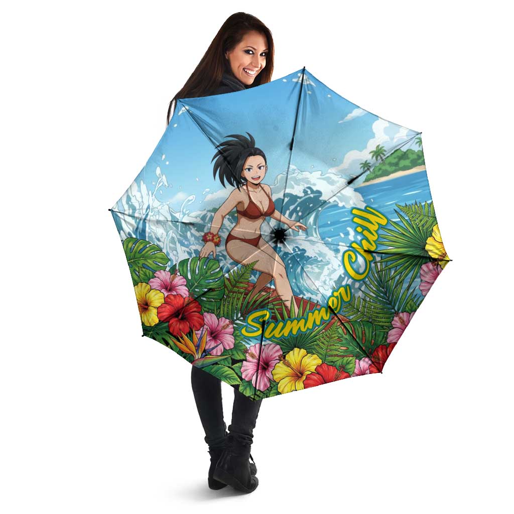 Momo Yaoyorozu Summer Chill Umbrella Tropical Anime Surf Adventure