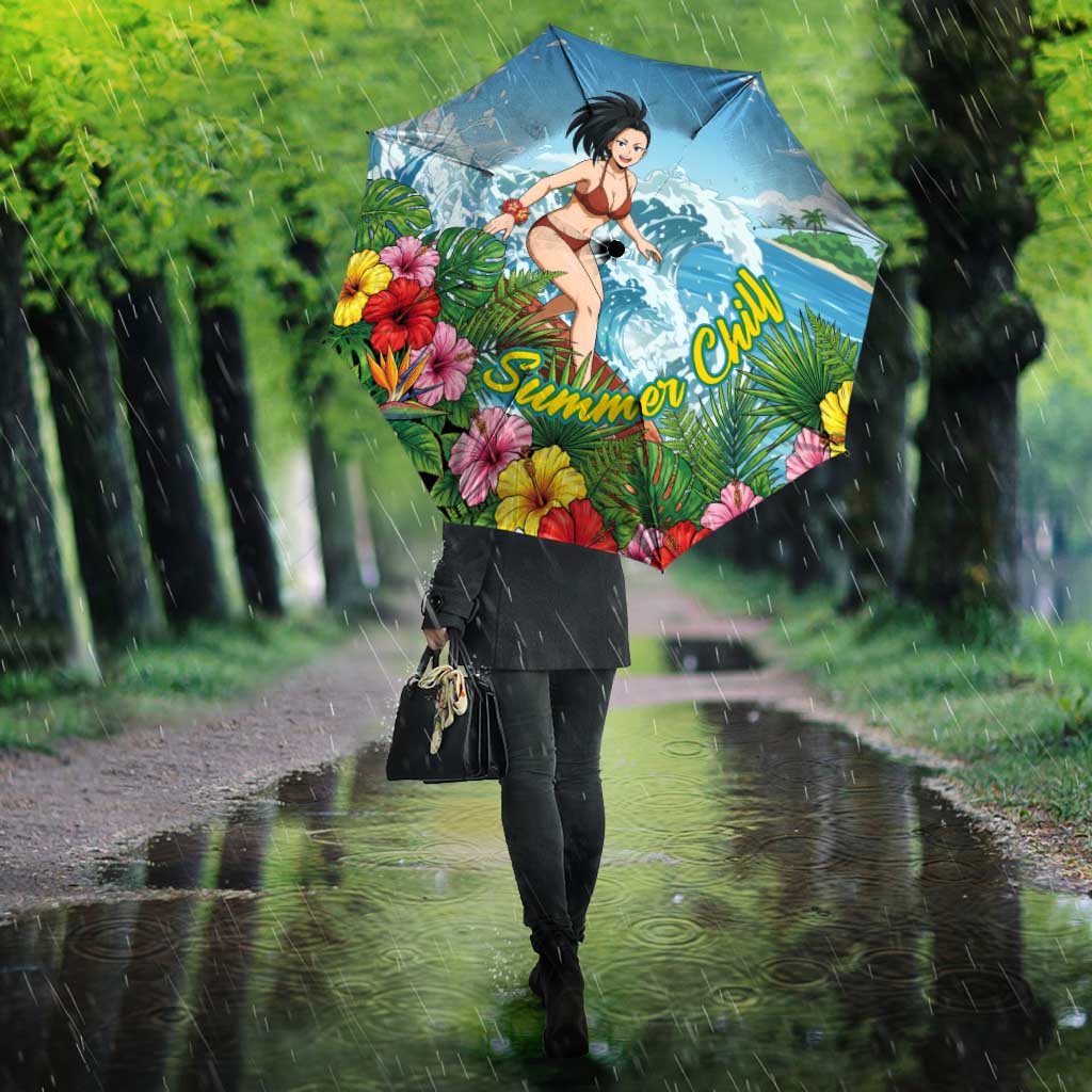 Momo Yaoyorozu Summer Chill Umbrella Tropical Anime Surf Adventure