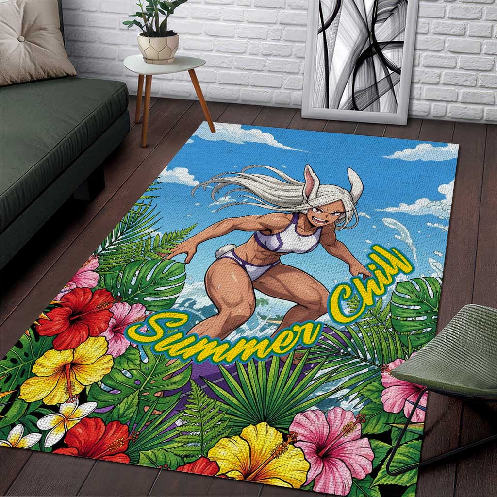 Mirko Summer Chill Area Rug Tropical Anime Surfing Power