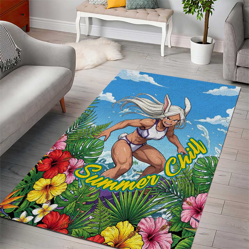 Mirko Summer Chill Area Rug Tropical Anime Surfing Power