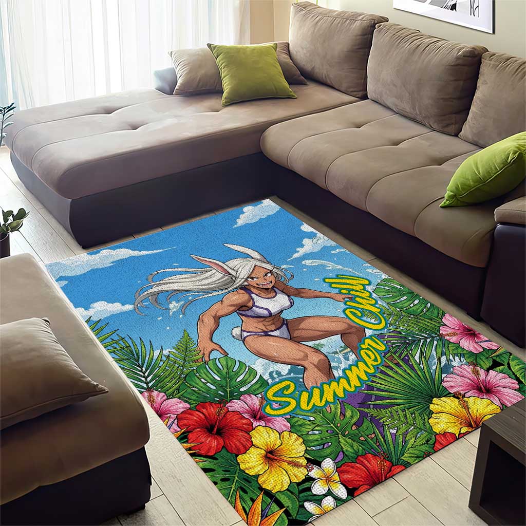 Mirko Summer Chill Area Rug Tropical Anime Surfing Power