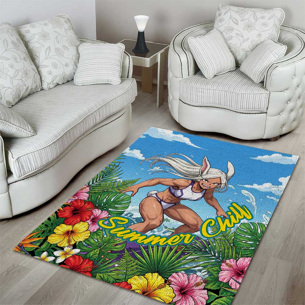 Mirko Summer Chill Area Rug Tropical Anime Surfing Power