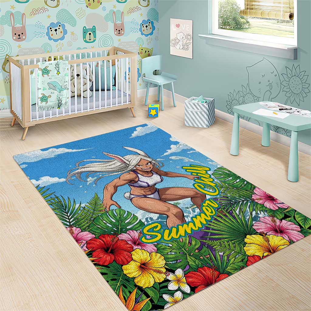 Mirko Summer Chill Area Rug Tropical Anime Surfing Power