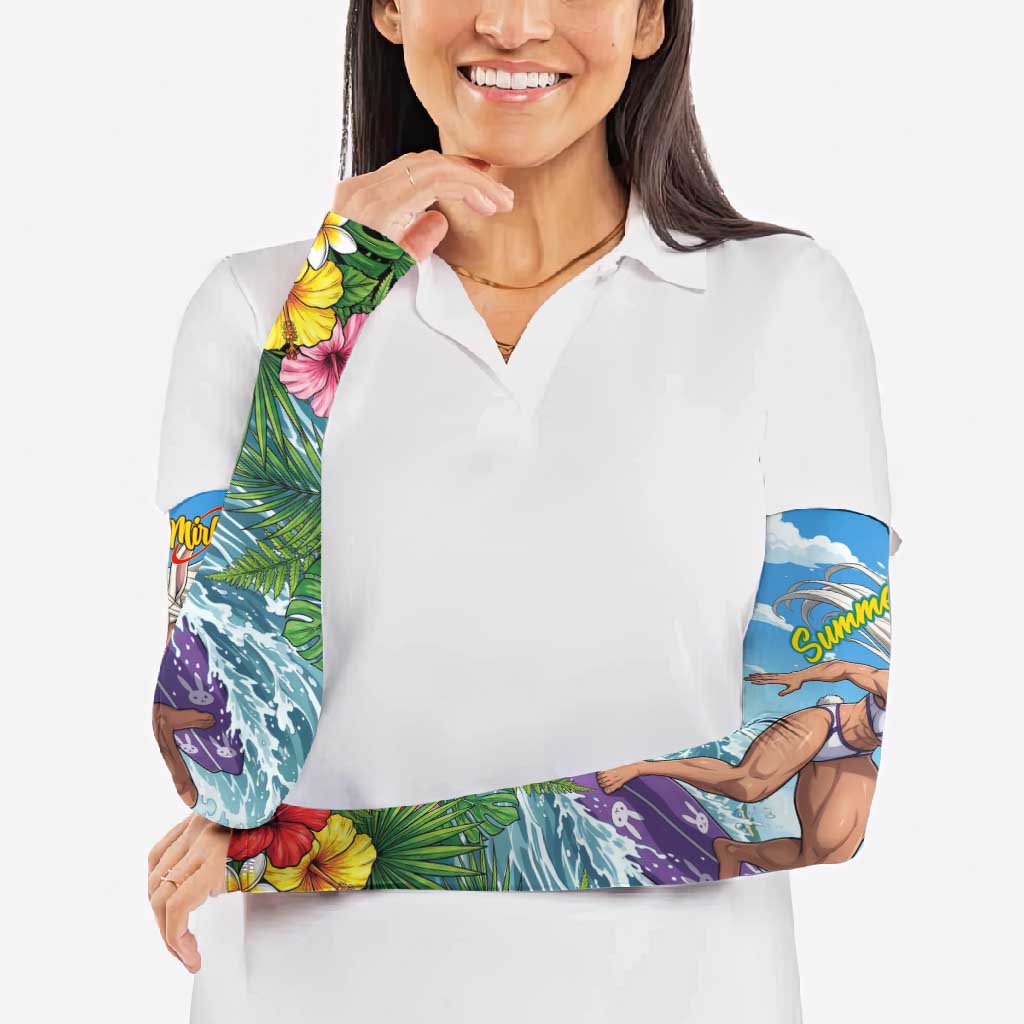 Mirko Summer Chill Arm Sleeves Tropical Anime Surfing Power