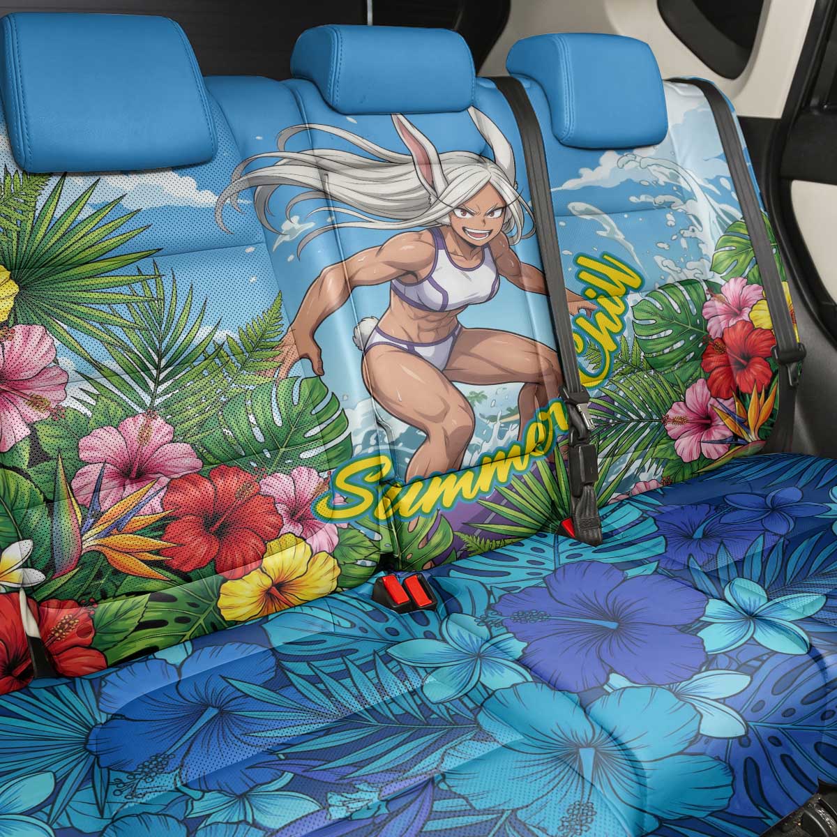 Mirko Summer Chill Back Car Seat Cover Tropical Anime Surfing Power
