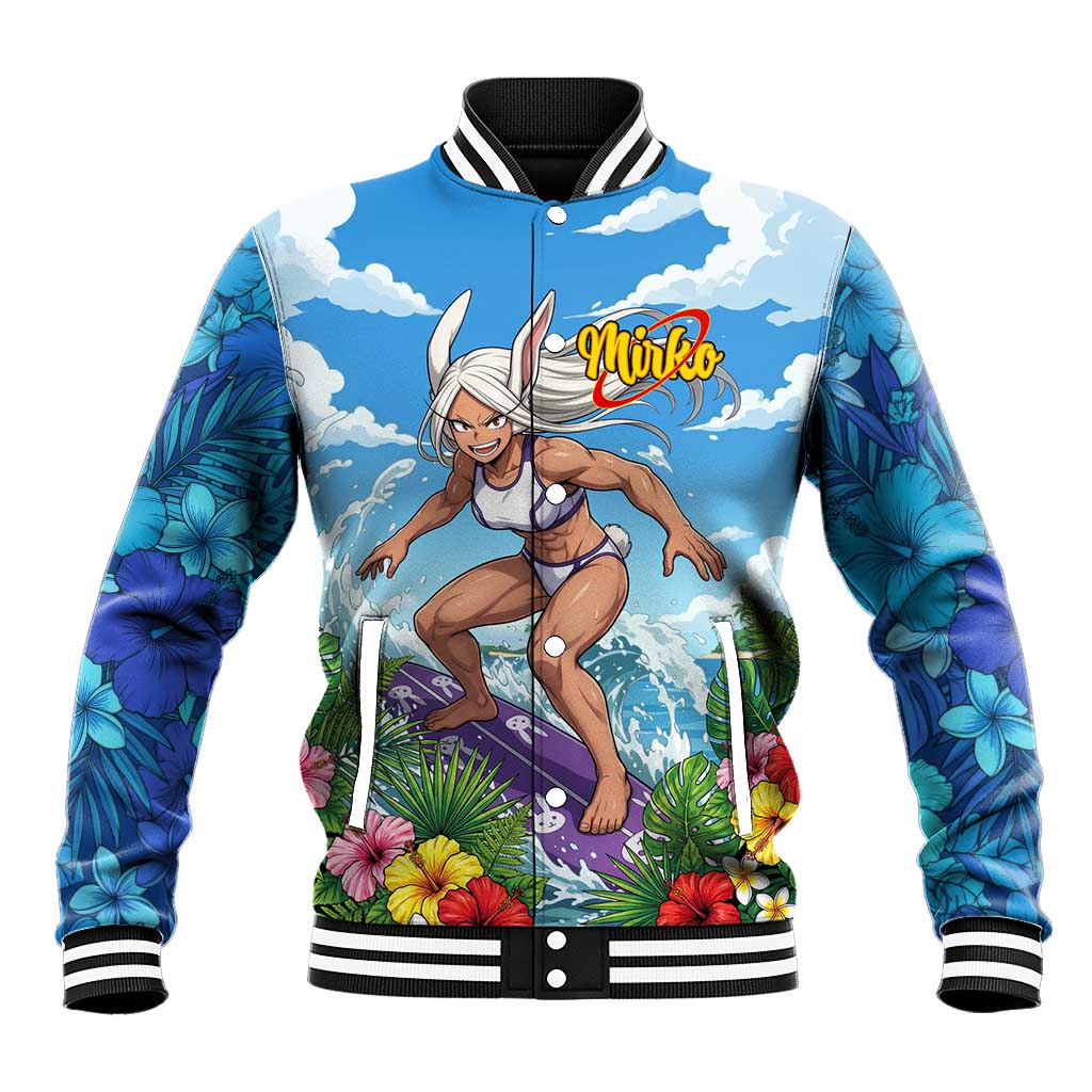 Mirko Summer Chill Baseball Jacket Tropical Anime Surfing Power