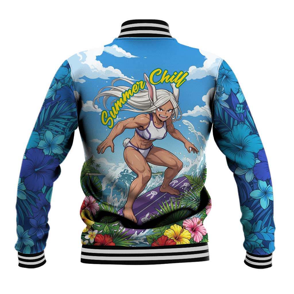 Mirko Summer Chill Baseball Jacket Tropical Anime Surfing Power