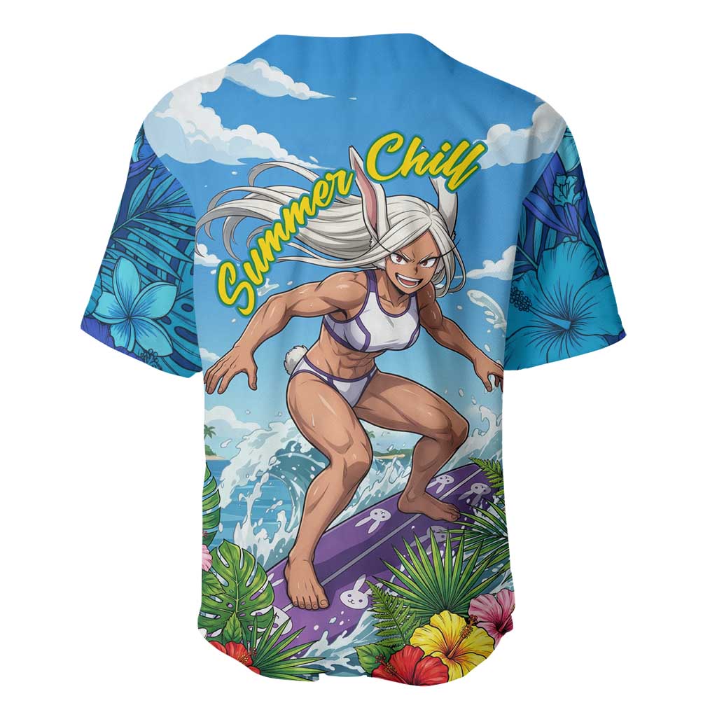 Mirko Summer Chill Baseball Jersey Tropical Anime Surfing Power