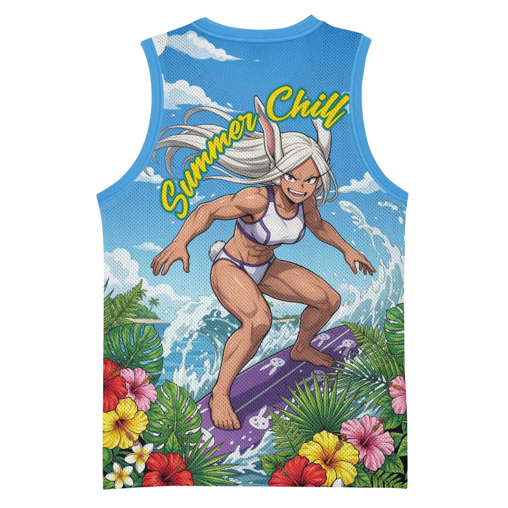 Mirko Summer Chill Basketball Jersey Tropical Anime Surfing Power