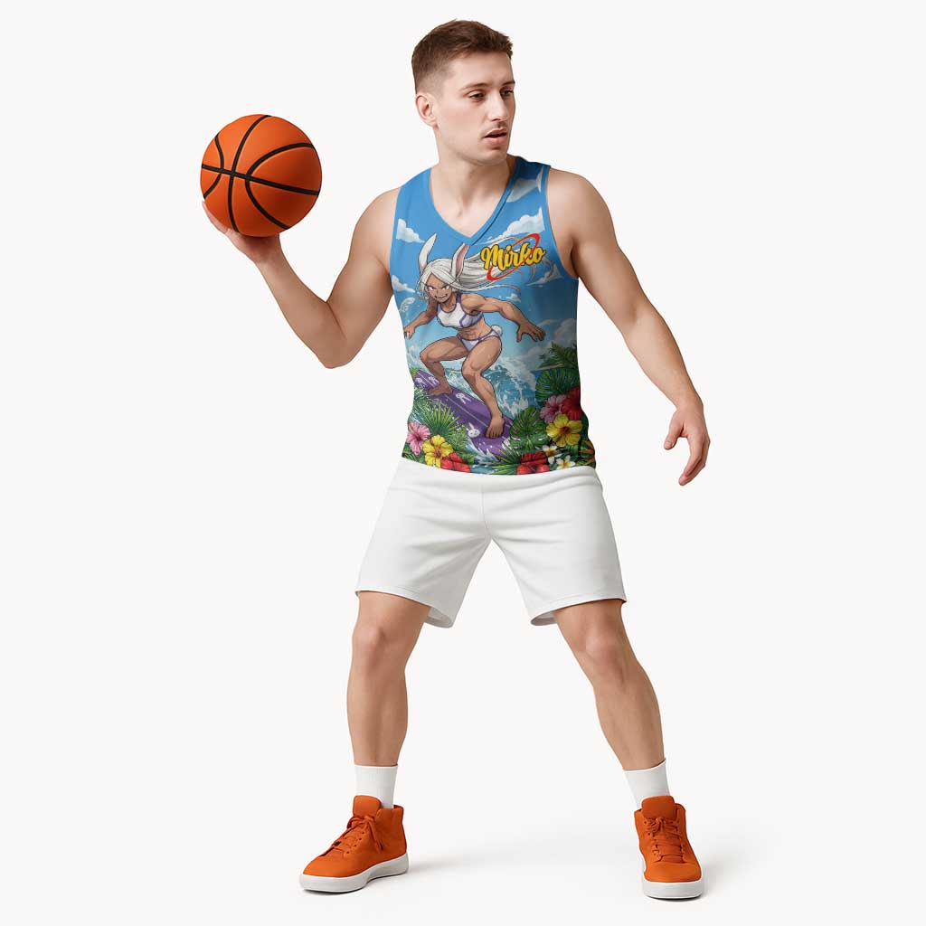 Mirko Summer Chill Basketball Jersey Tropical Anime Surfing Power