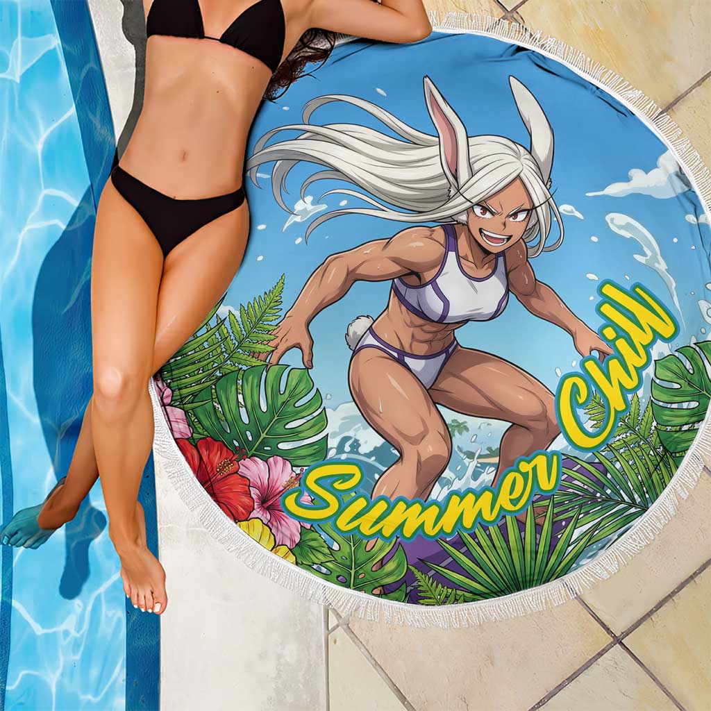 Mirko Summer Chill Beach Blanket Tropical Anime Surfing Power