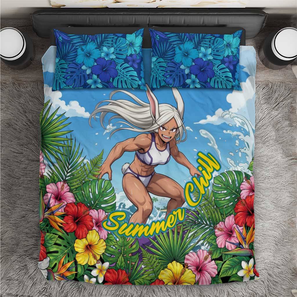 Mirko Summer Chill Bedding Set Tropical Anime Surfing Power