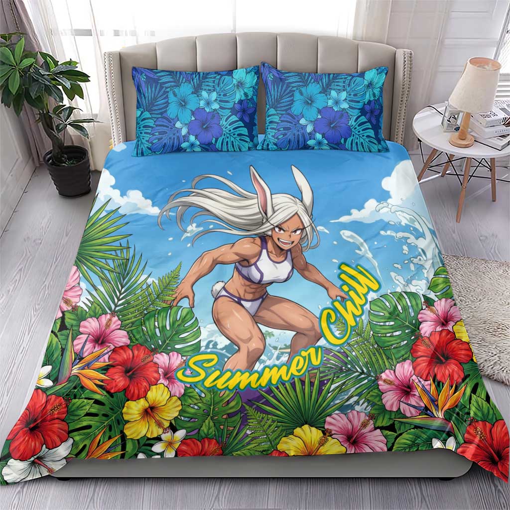 Mirko Summer Chill Bedding Set Tropical Anime Surfing Power