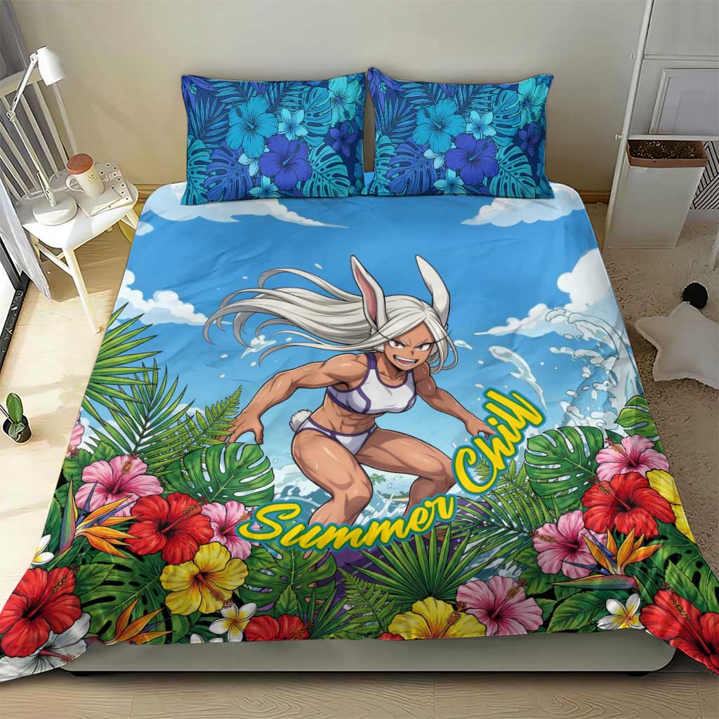 Mirko Summer Chill Bedding Set Tropical Anime Surfing Power