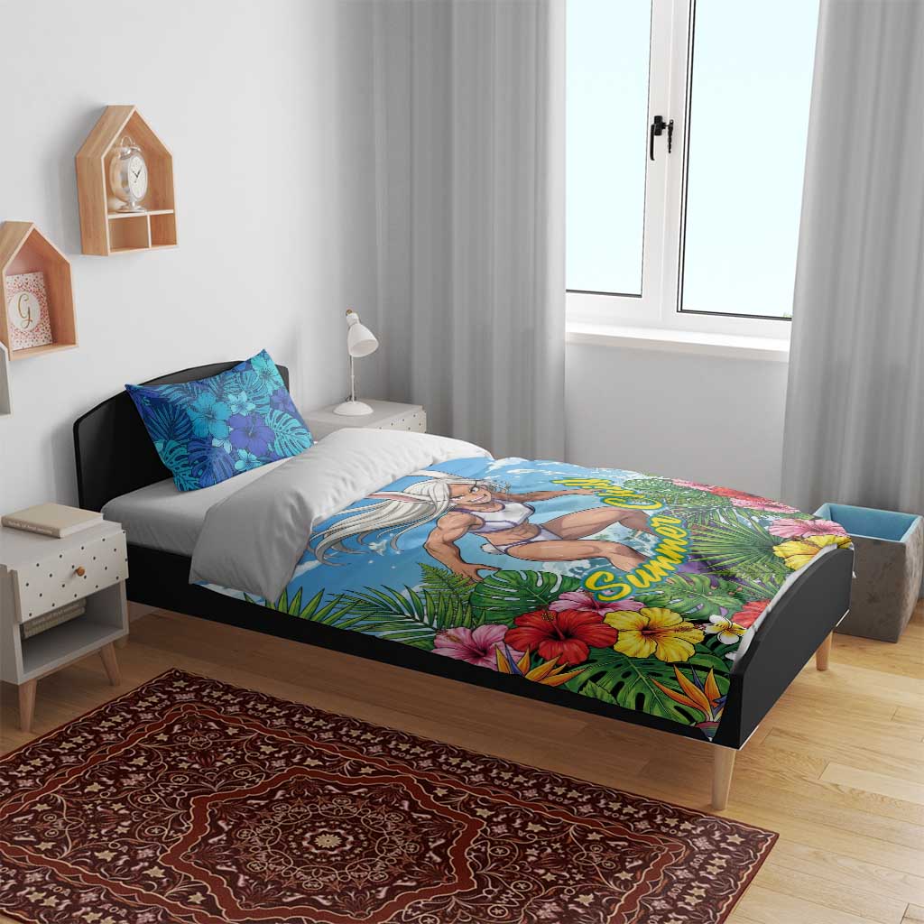 Mirko Summer Chill Bedding Set Tropical Anime Surfing Power