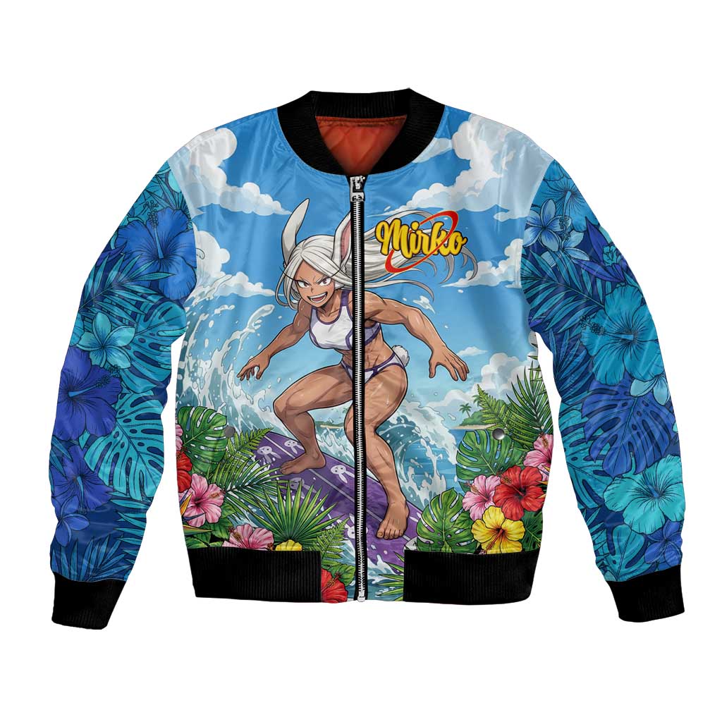 Mirko Summer Chill Bomber Jacket Tropical Anime Surfing Power