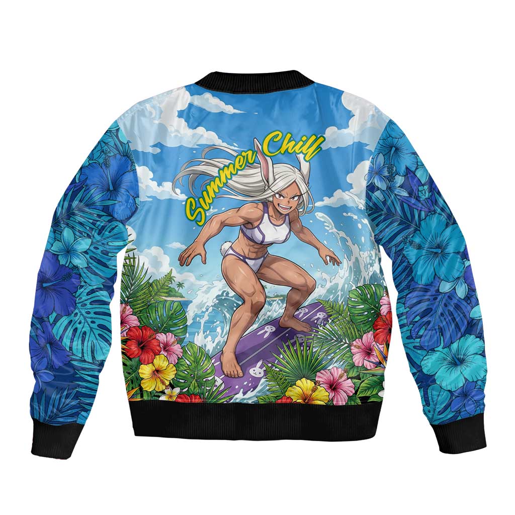 Mirko Summer Chill Bomber Jacket Tropical Anime Surfing Power