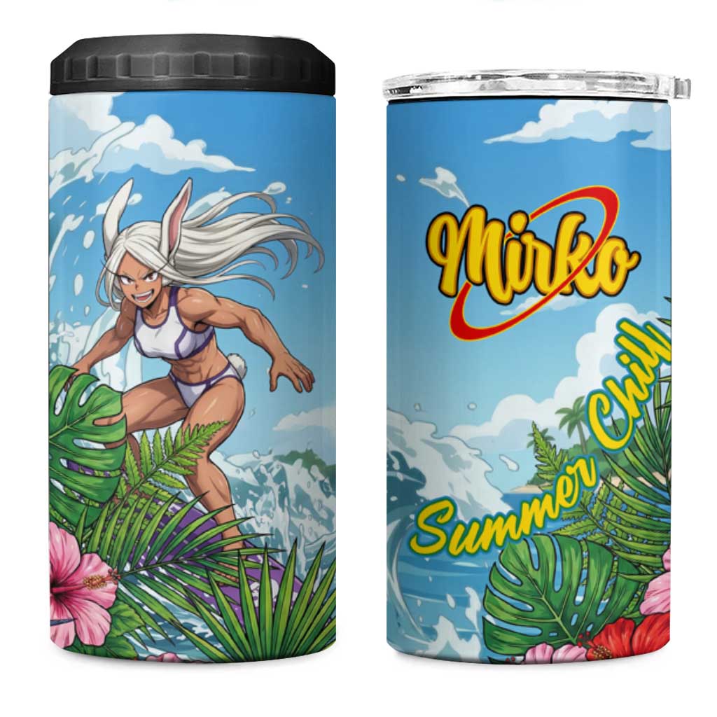 Mirko Summer Chill 4 in 1 Can Cooler Tumbler Tropical Anime Surfing Power