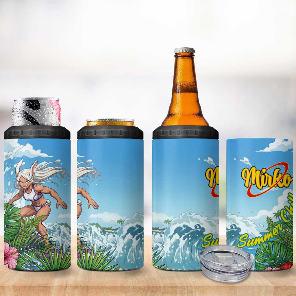 Mirko Summer Chill 4 in 1 Can Cooler Tumbler Tropical Anime Surfing Power