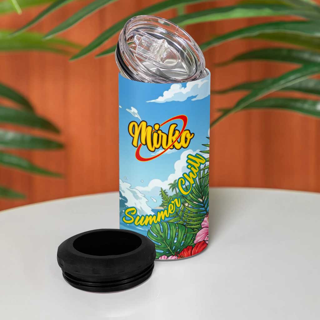 Mirko Summer Chill 4 in 1 Can Cooler Tumbler Tropical Anime Surfing Power