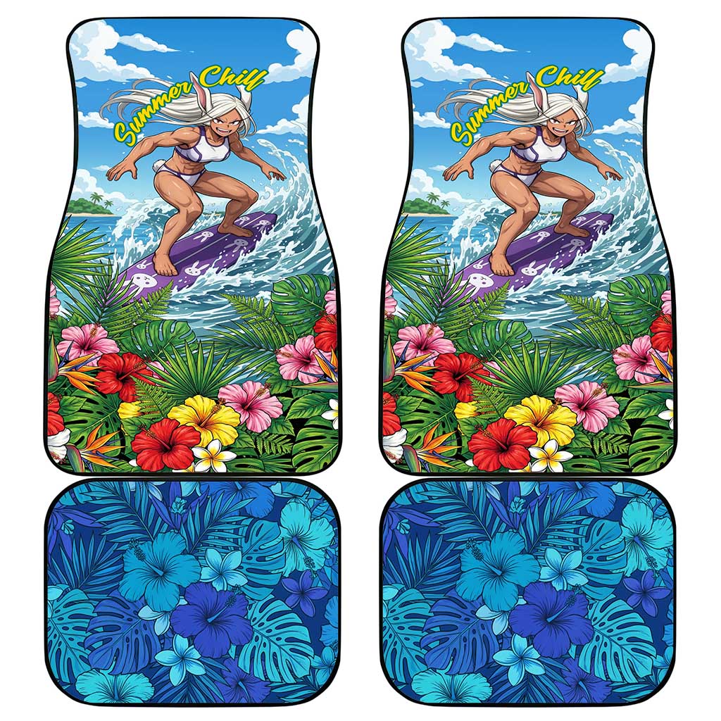Mirko Summer Chill Car Mats Tropical Anime Surfing Power