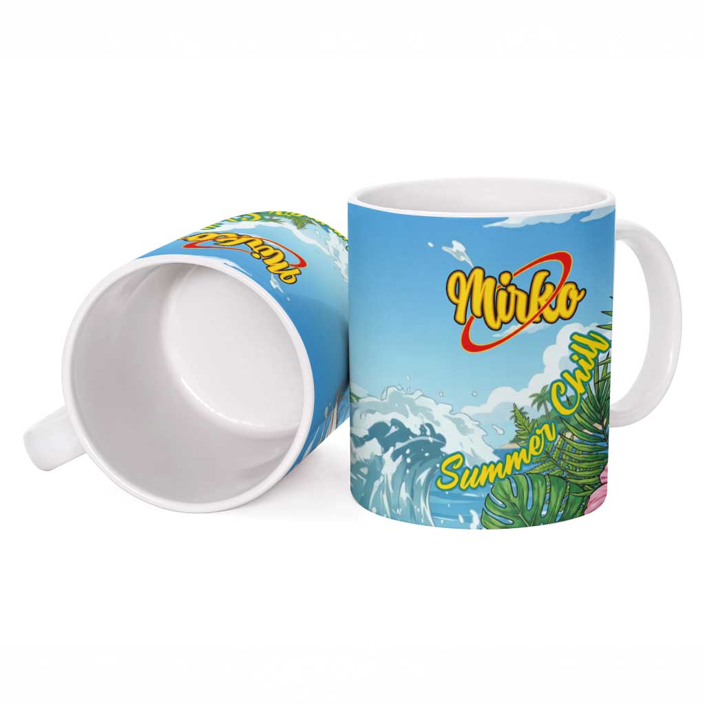 Mirko Summer Chill Ceramic Mug Tropical Anime Surfing Power