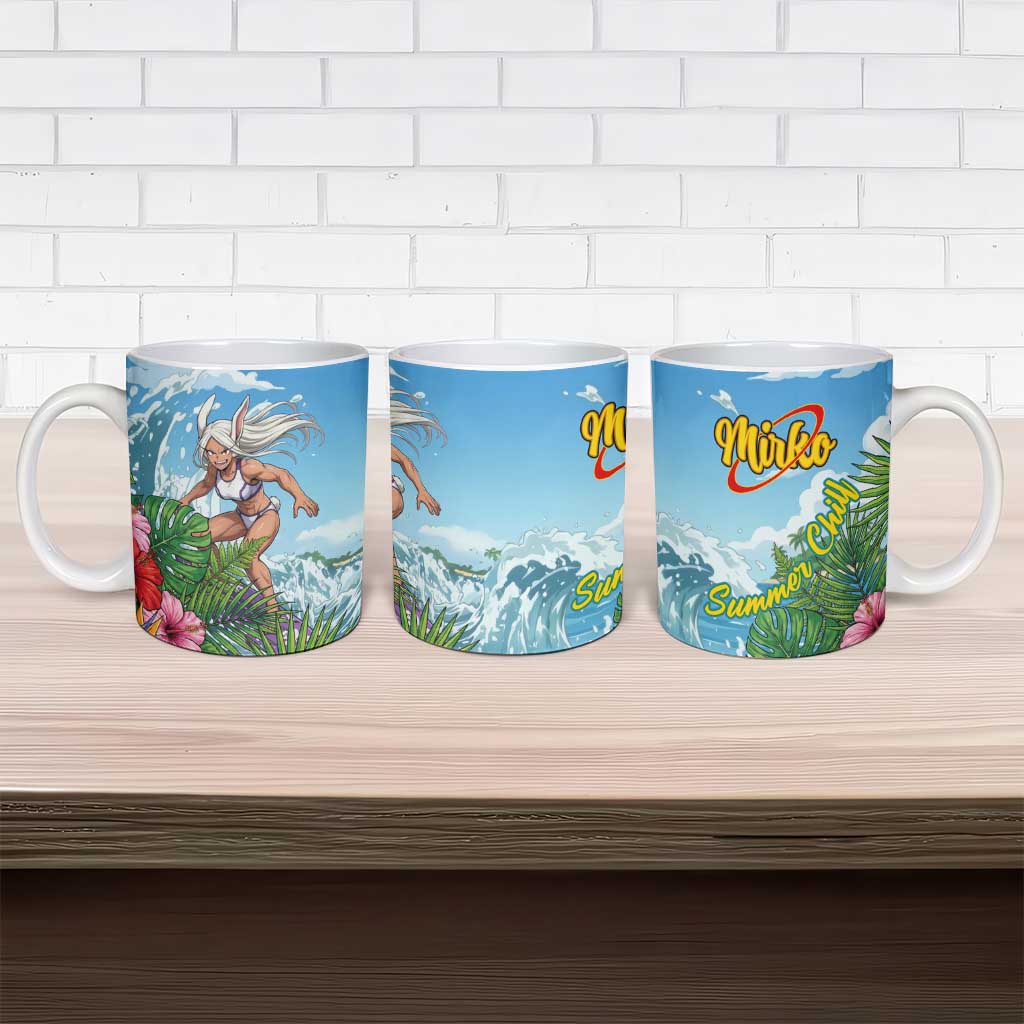 Mirko Summer Chill Ceramic Mug Tropical Anime Surfing Power
