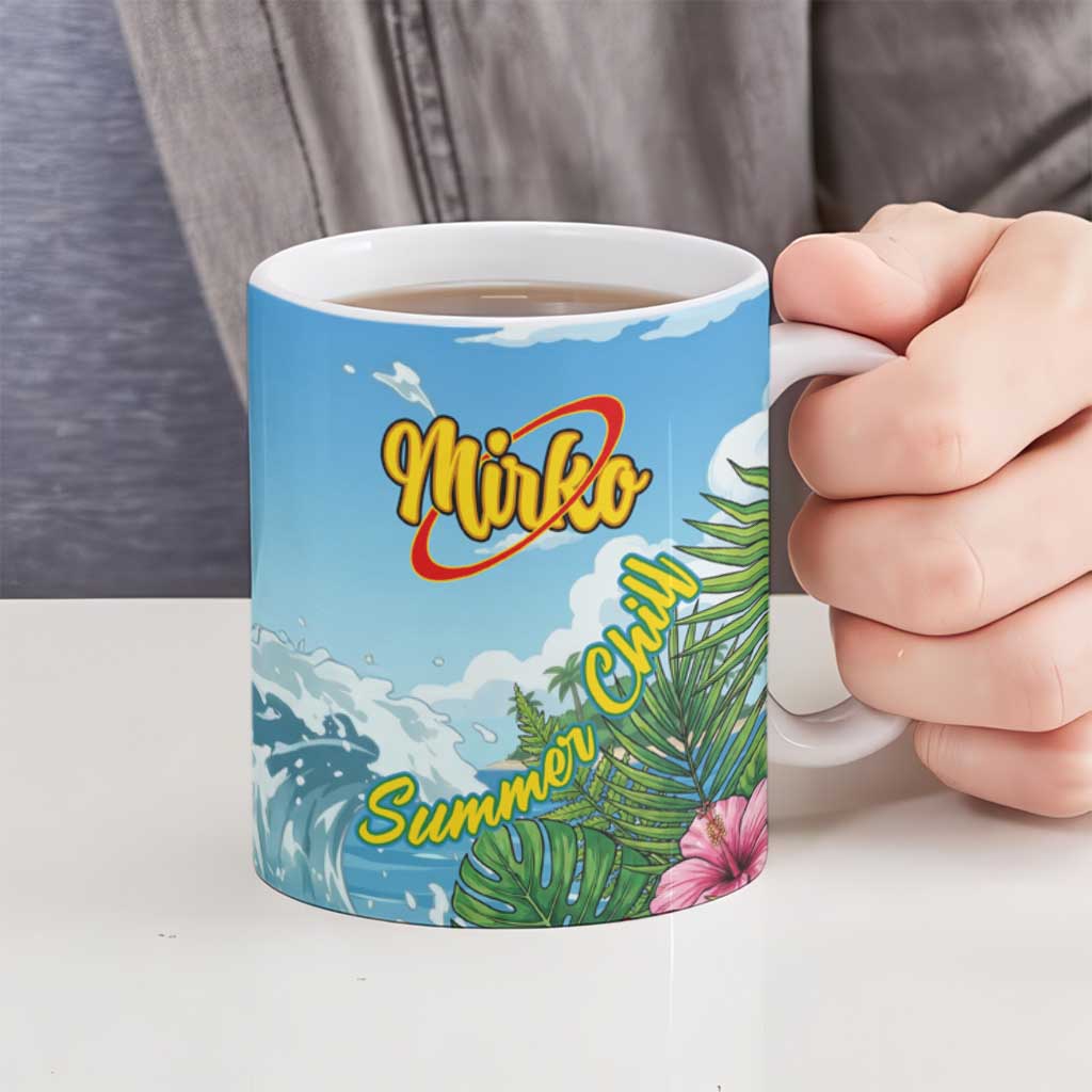 Mirko Summer Chill Ceramic Mug Tropical Anime Surfing Power