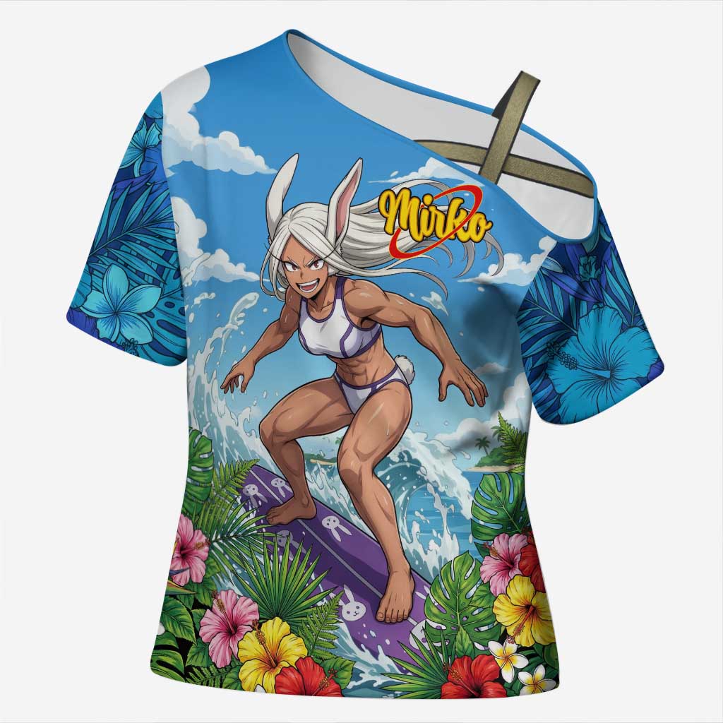 Mirko Summer Chill Cross Shoulder Shirt Tropical Anime Surfing Power