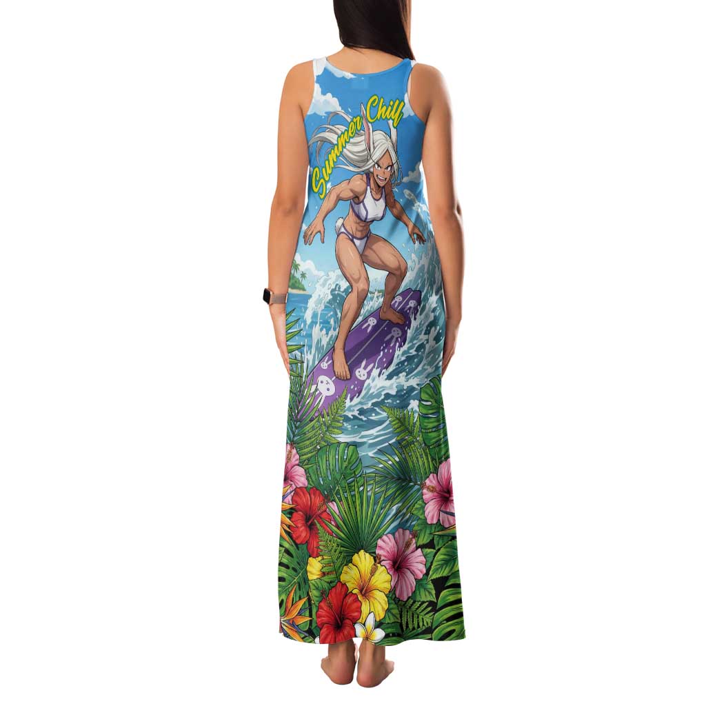 Mirko Summer Chill Family Matching Tank Maxi Dress and Hawaiian Shirt Tropical Anime Surfing Power