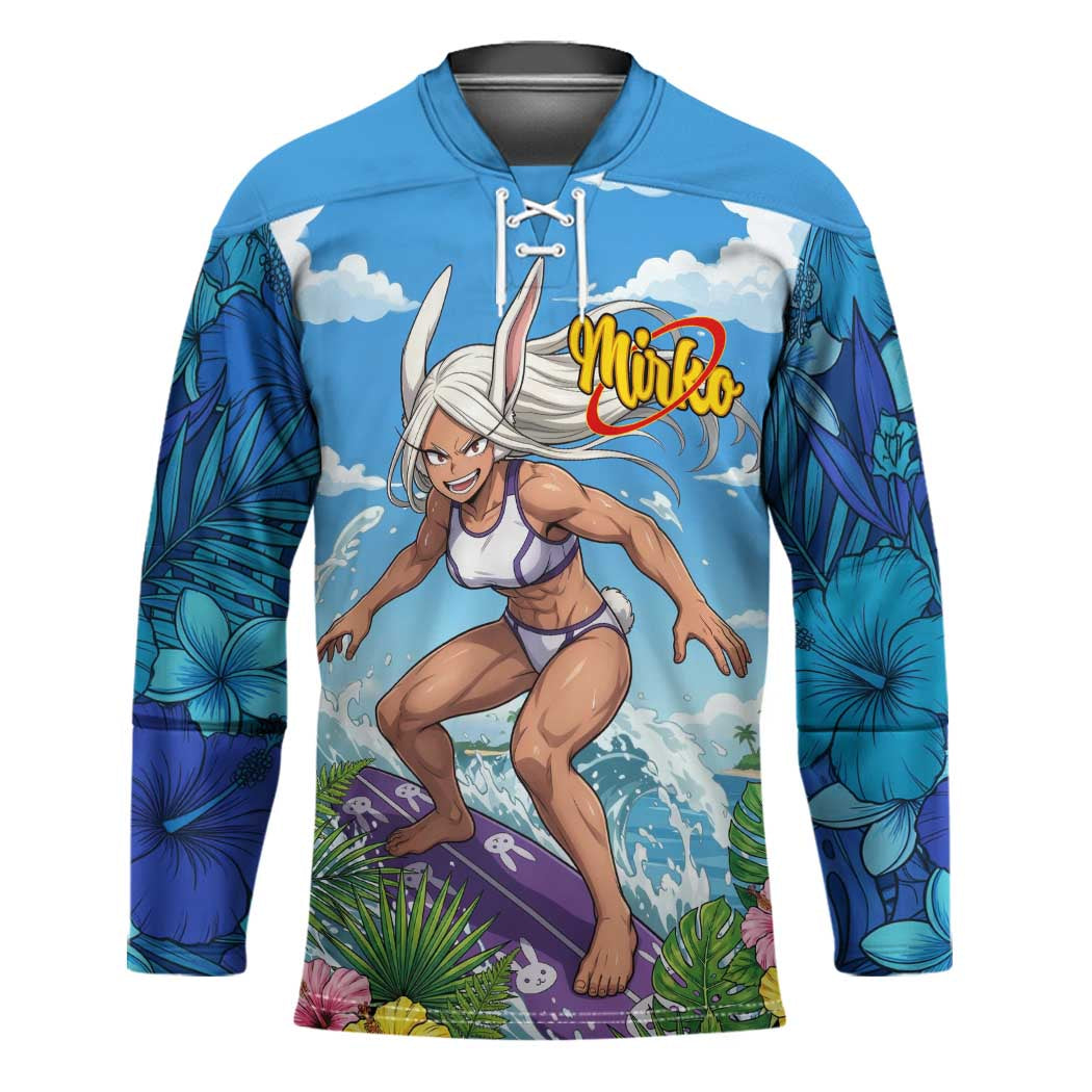Mirko Summer Chill Hockey Jersey Tropical Anime Surfing Power