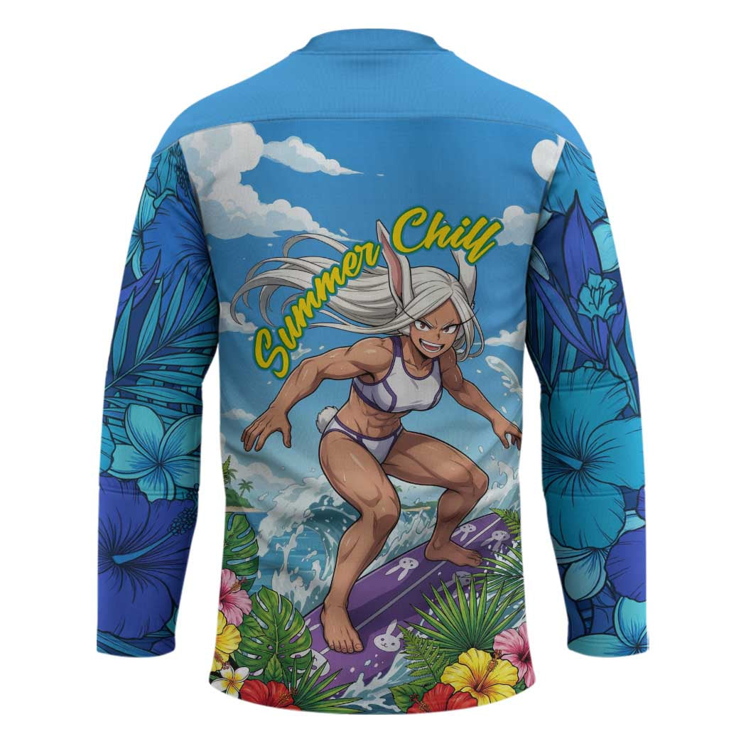 Mirko Summer Chill Hockey Jersey Tropical Anime Surfing Power