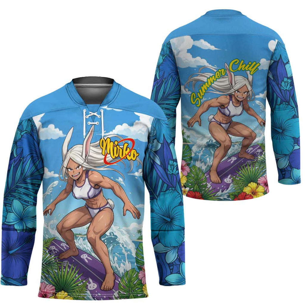 Mirko Summer Chill Hockey Jersey Tropical Anime Surfing Power