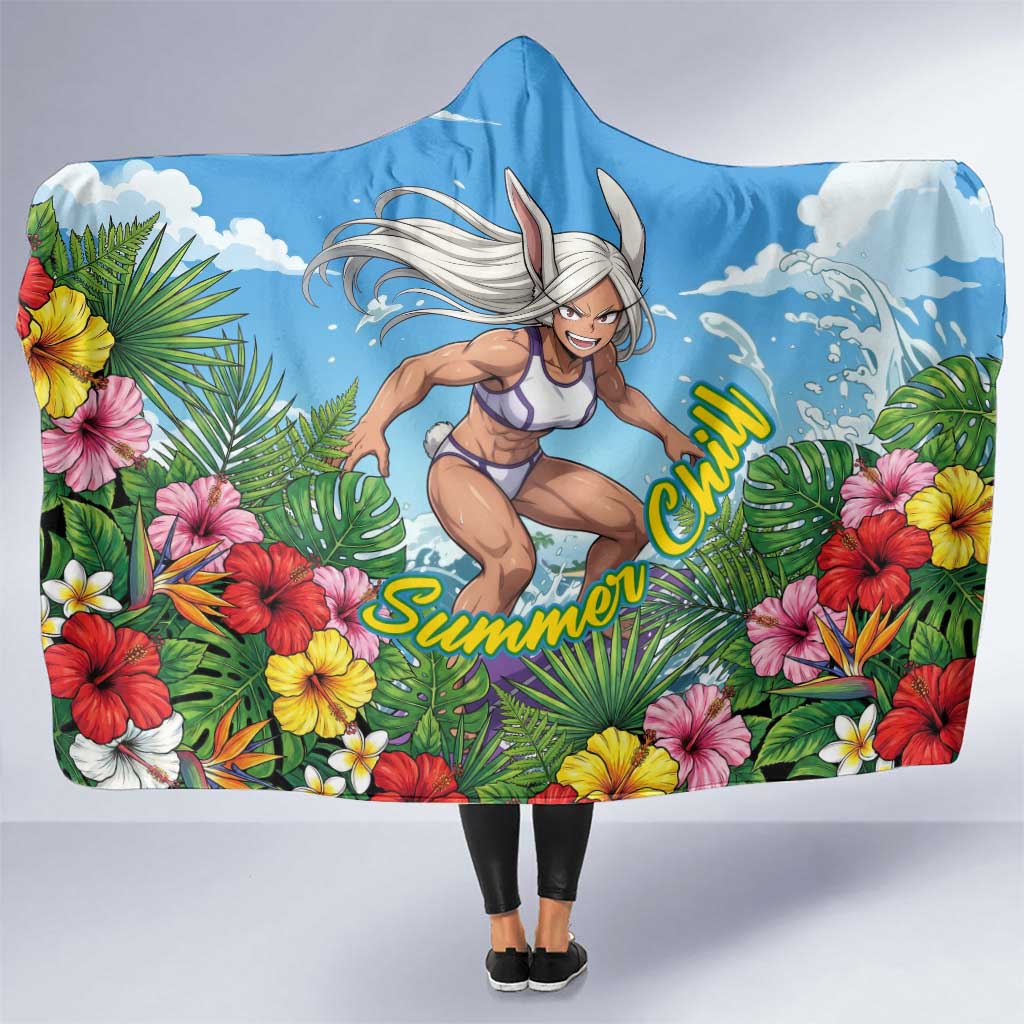 Mirko Summer Chill Hooded Blanket Tropical Anime Surfing Power