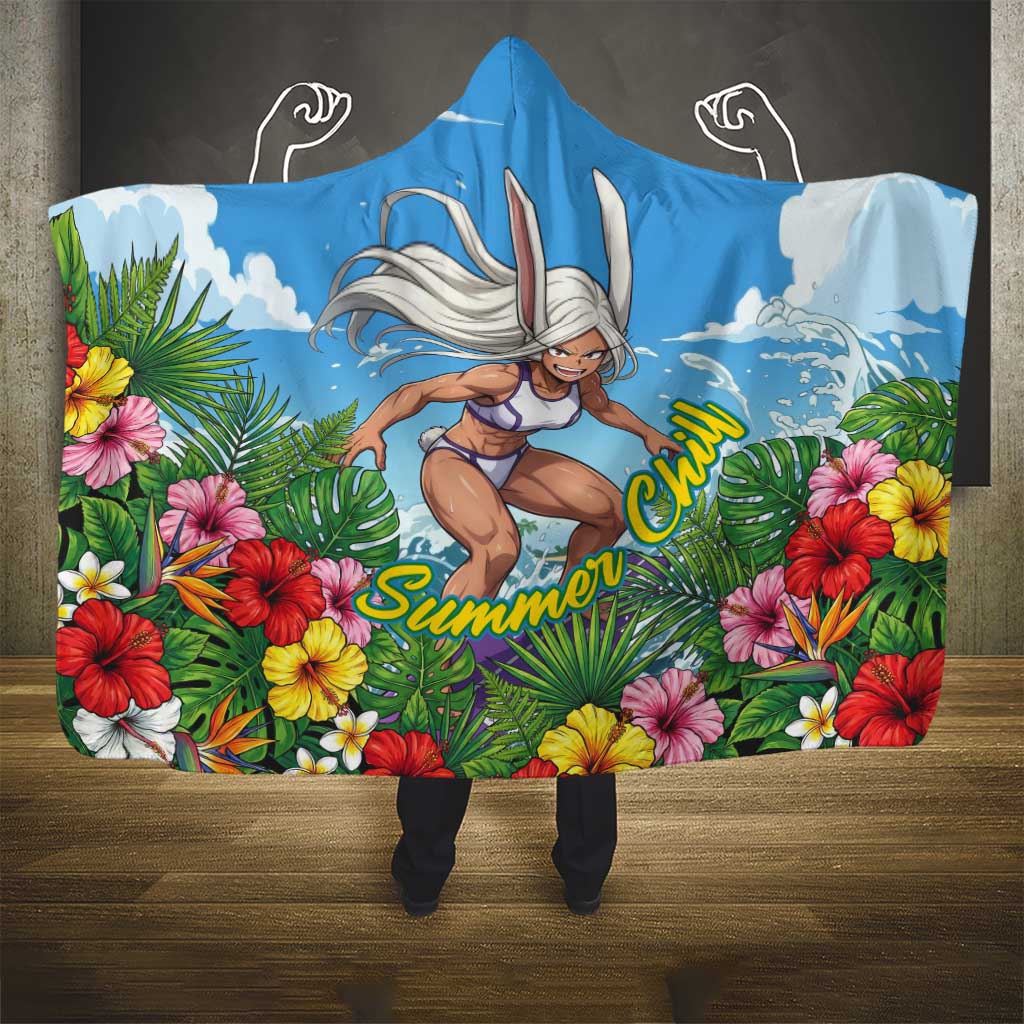Mirko Summer Chill Hooded Blanket Tropical Anime Surfing Power