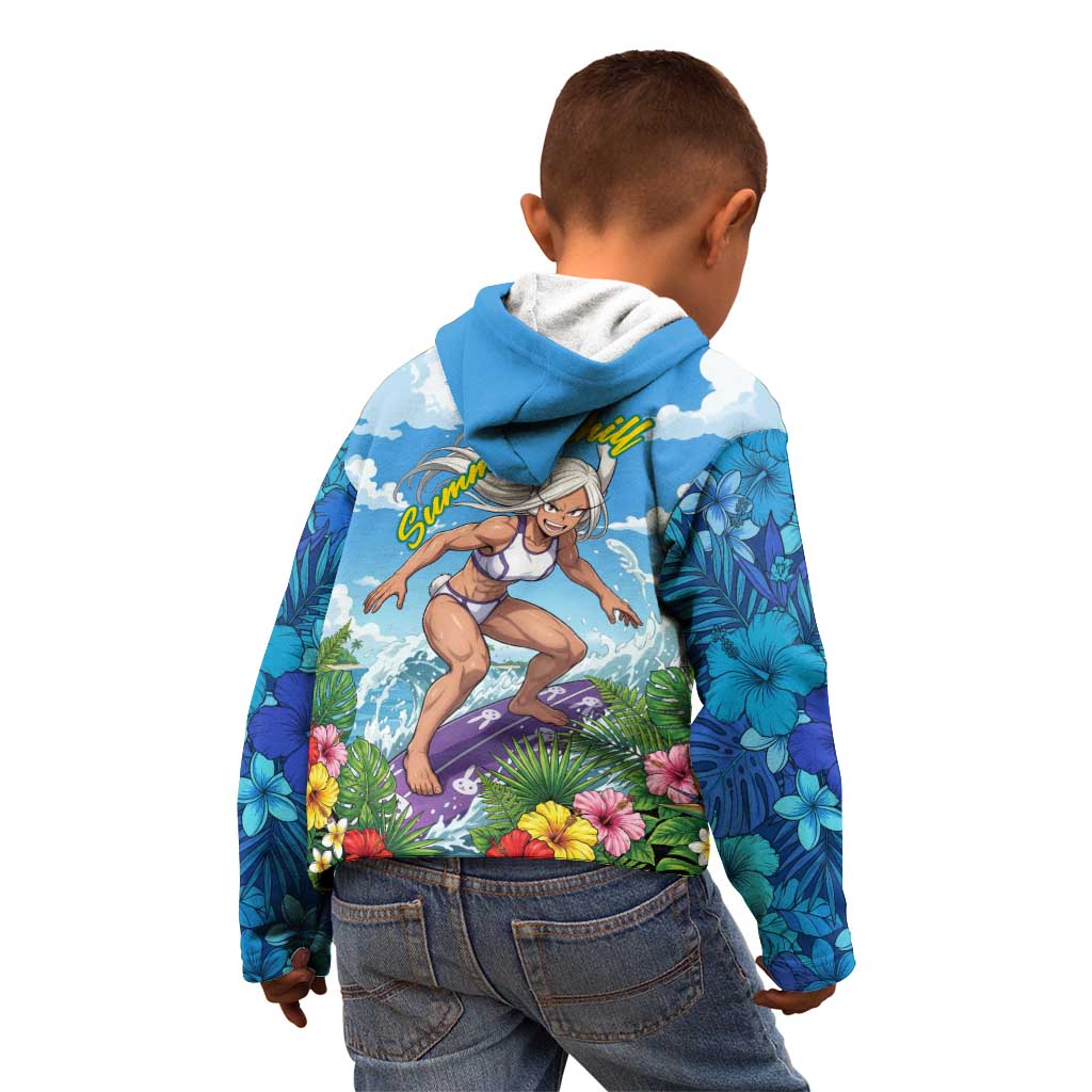 Mirko Summer Chill Kid Hoodie Tropical Anime Surfing Power