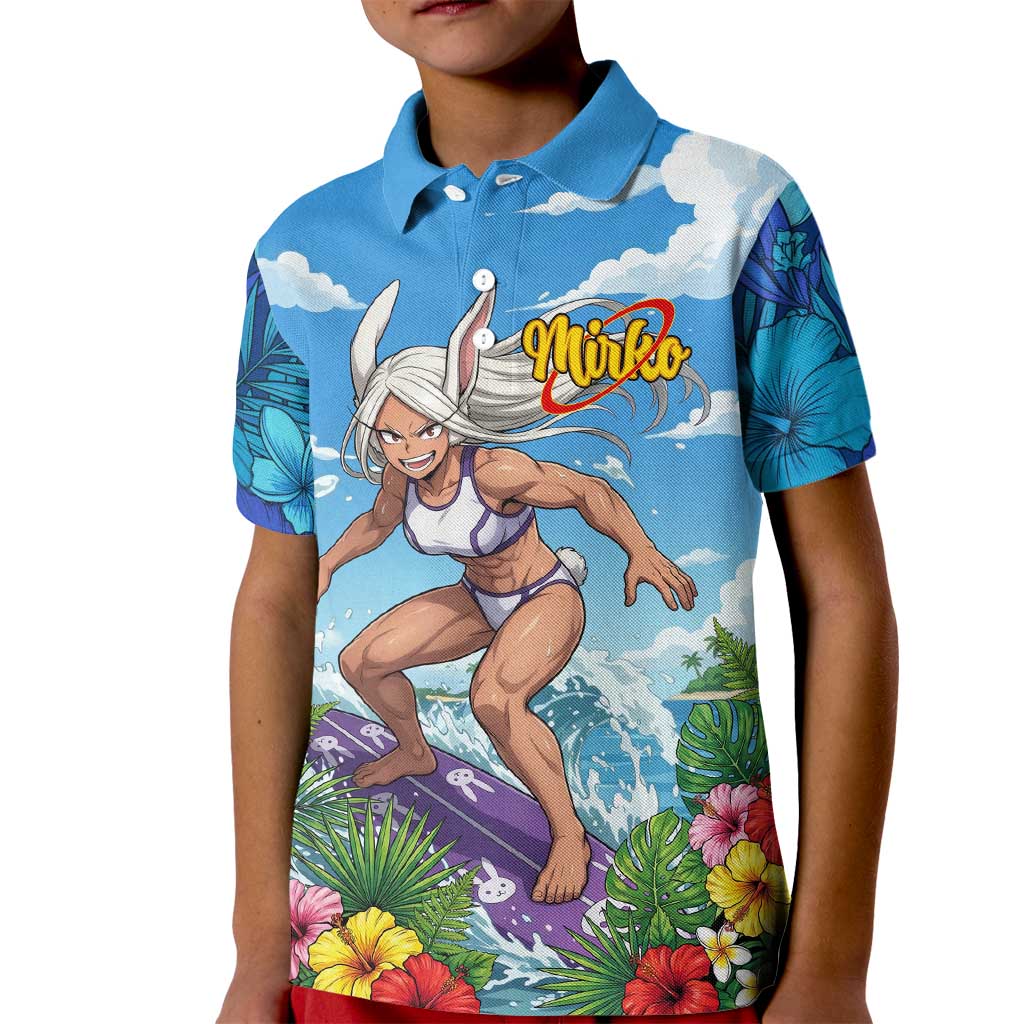 Mirko Summer Chill Kid Polo Shirt Tropical Anime Surfing Power