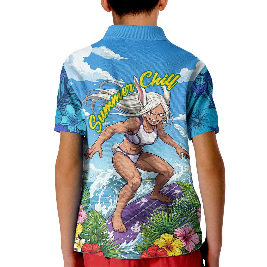 Mirko Summer Chill Kid Polo Shirt Tropical Anime Surfing Power