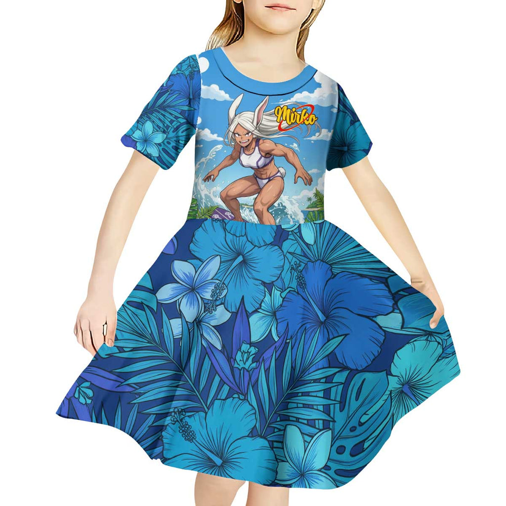 Mirko Summer Chill Kid Short Sleeve Dress Tropical Anime Surfing Power