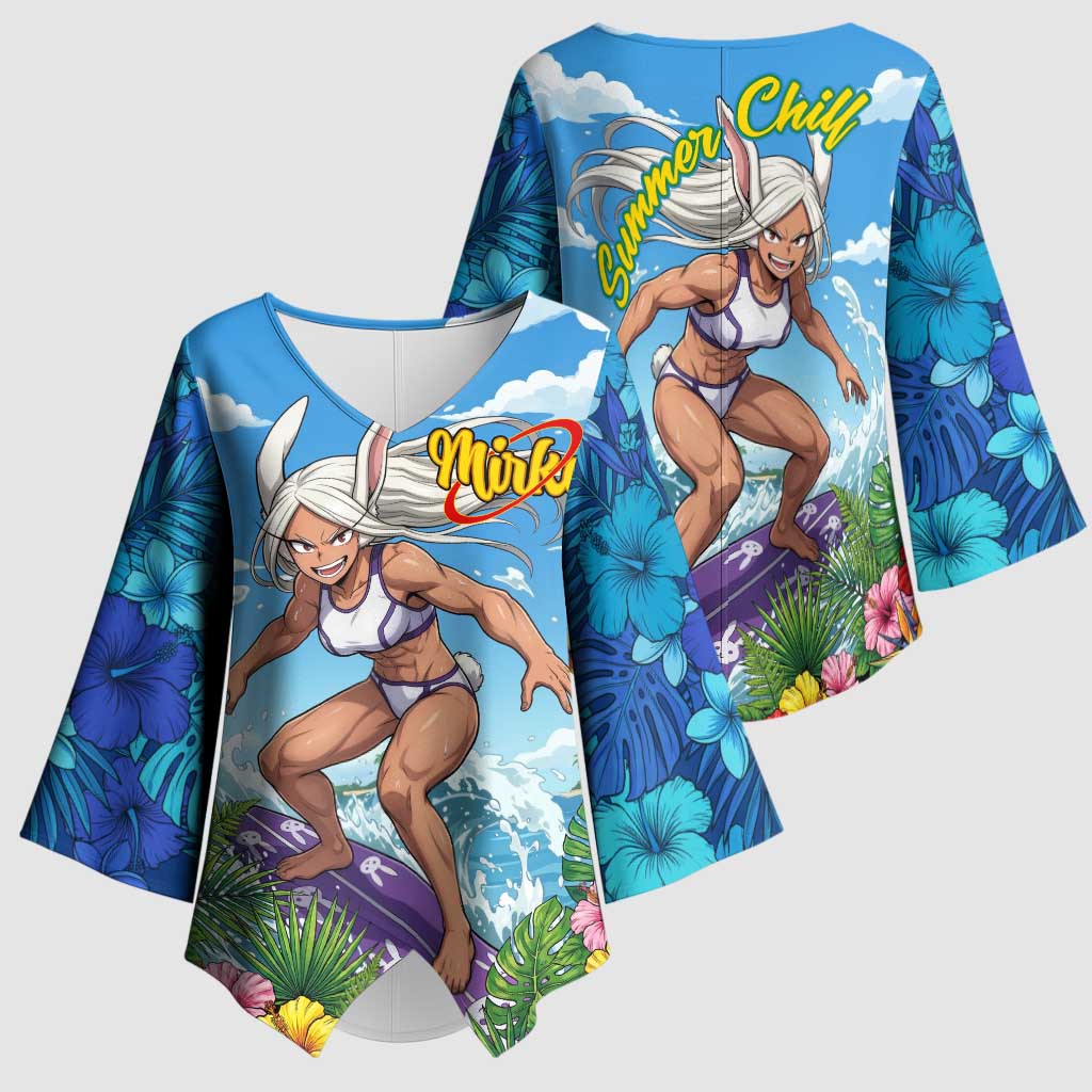 Mirko Summer Chill Kimono Sleeve Blouse Tropical Anime Surfing Power