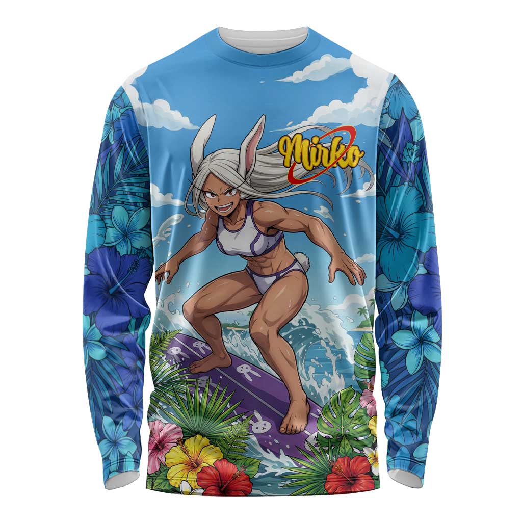 Mirko Summer Chill Long Sleeve Shirt Tropical Anime Surfing Power
