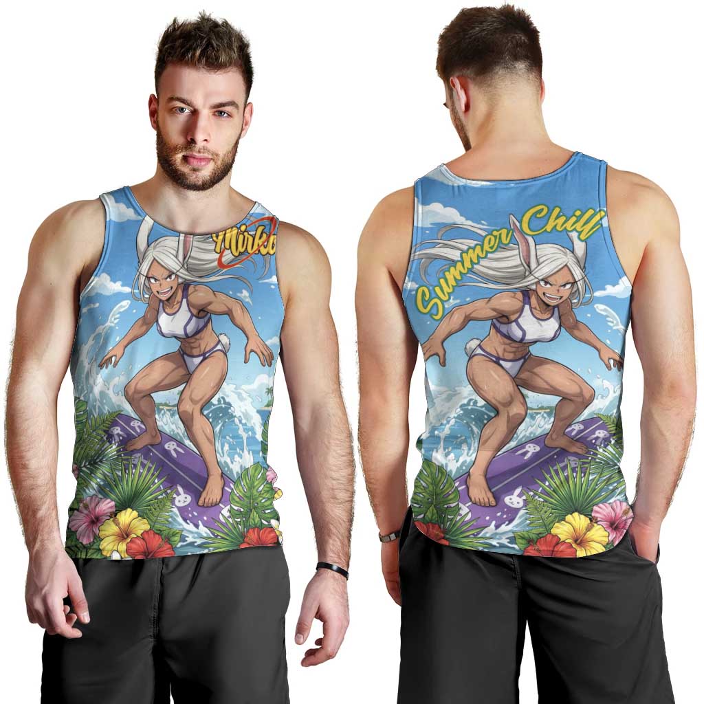 Mirko Summer Chill Men Tank Top Tropical Anime Surfing Power
