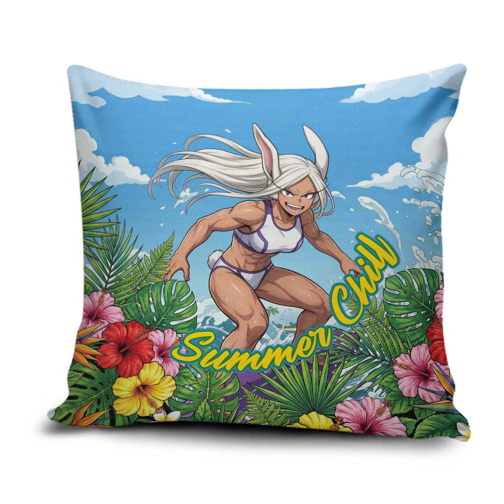 Mirko Summer Chill Pillow Cover Tropical Anime Surfing Power