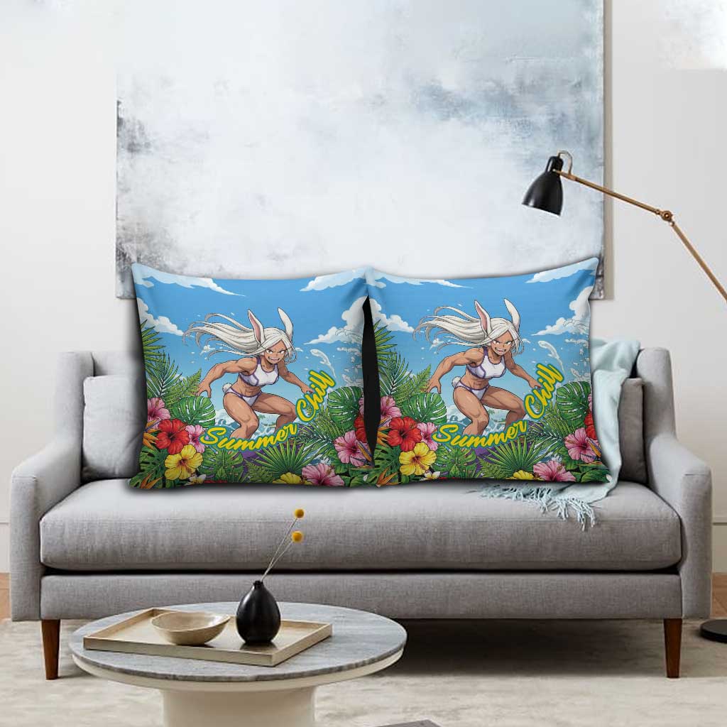 Mirko Summer Chill Pillow Cover Tropical Anime Surfing Power